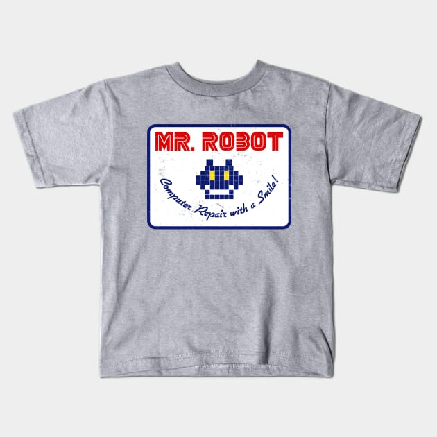 Mr. Robot "Computer Repair With A Smile" Kids T-Shirt by CultureClashClothing